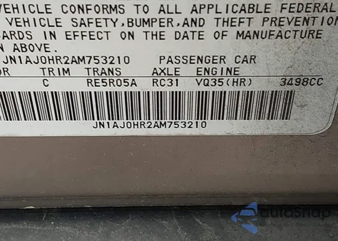 2010 Infiniti Ex35 z USA, uszkodzony, nr VIN JN1AJ0HR2AM753210